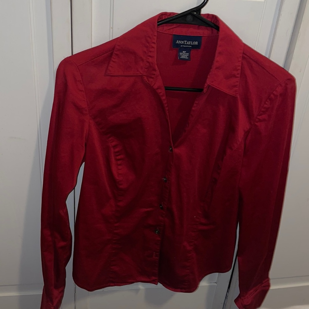 Ann Taylor Red Button up